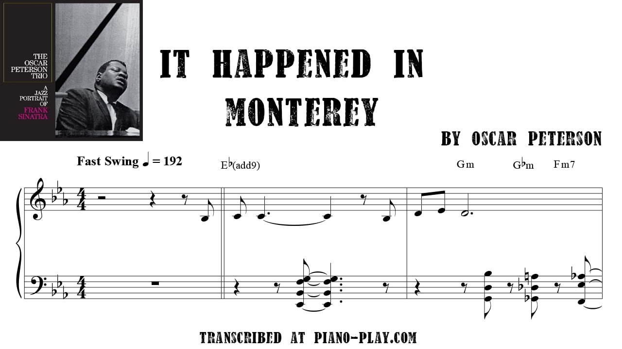 transcription It happened in monterey - Oscar Peterson