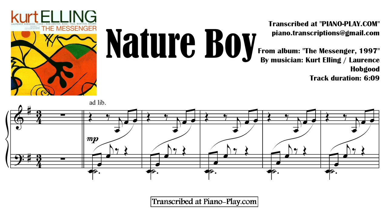 transcription Nature Boy - Laurence Hobgood / Kurt Elling