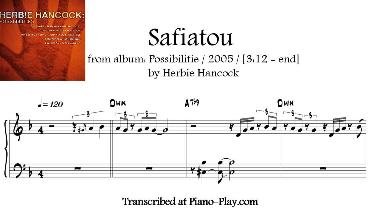 transcription Safiatou - Herbie Hancock
