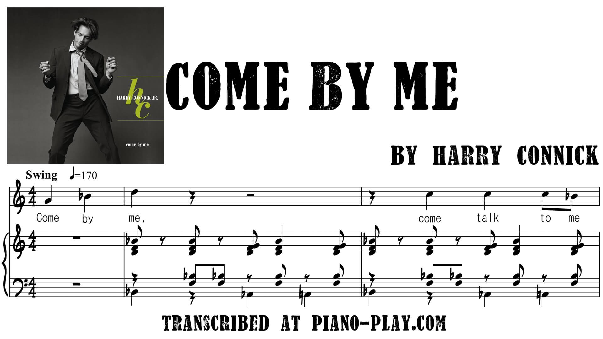 transcription Come by me - Harry Connick