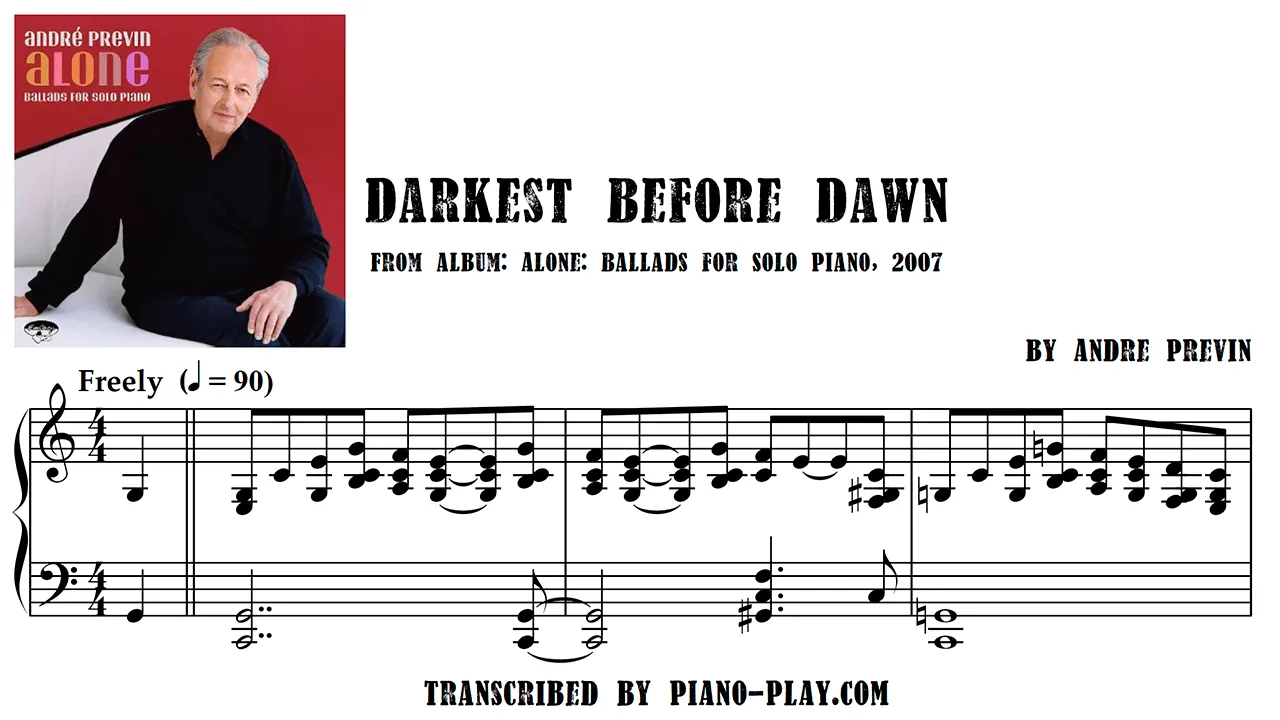 Andre Previn - Darkest Before the Dawn Transcription