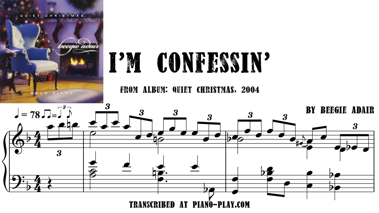 Beegie Adair - I'm Confessin' Full Transcription Sample