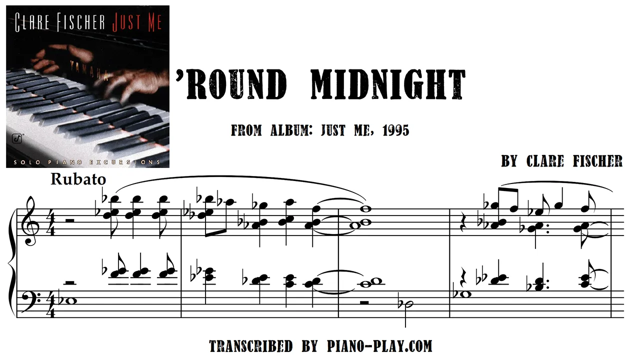 Clare Fischer - Round Midnight Transcription