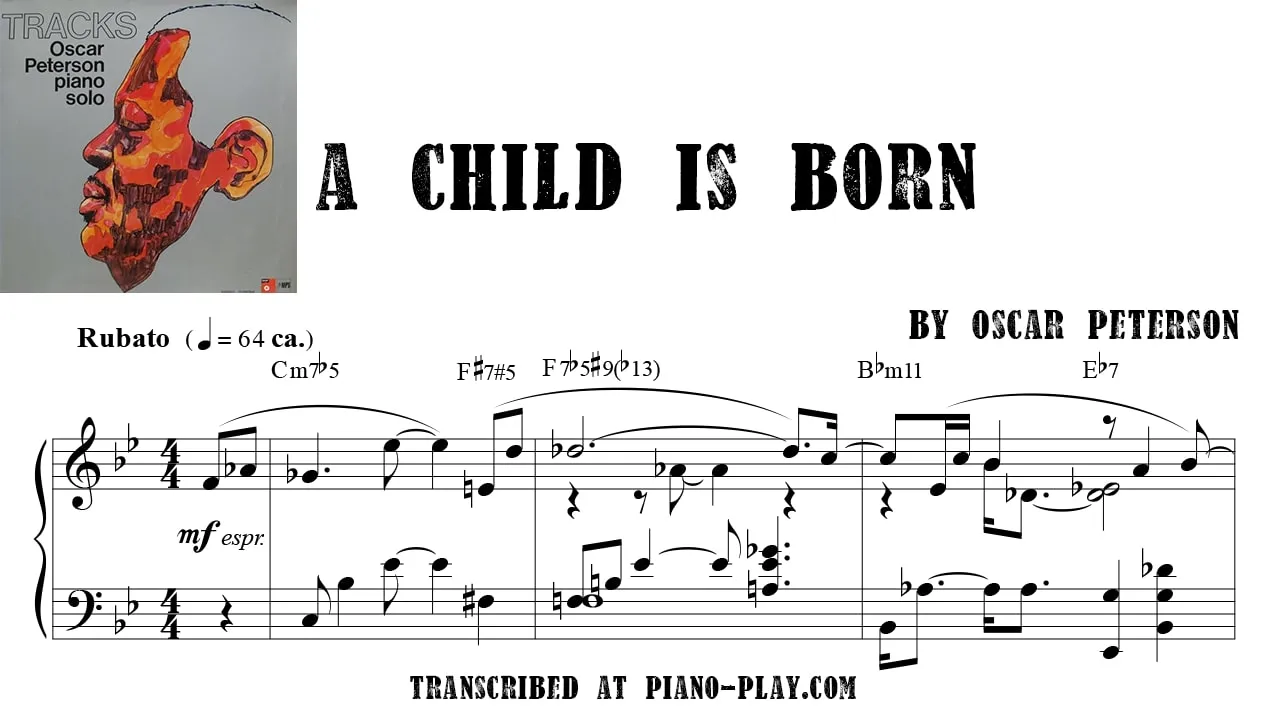 Oscar Peterson - A child is born Full Transcription Sample
