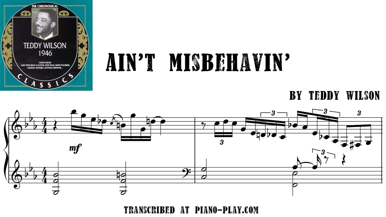 Teddy Wilson - Ain't Misbehavin' Transcription