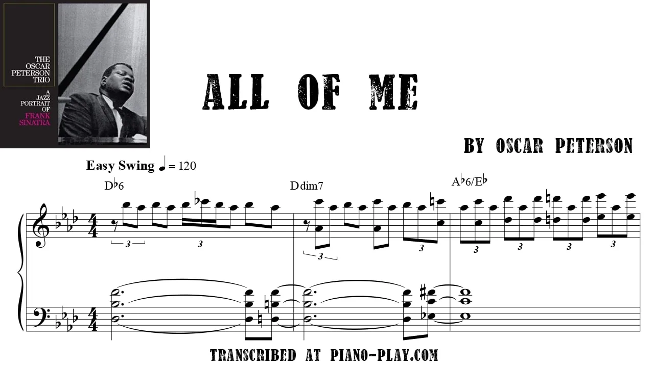 Oscar Peterson - All of me Full Transcription Sample