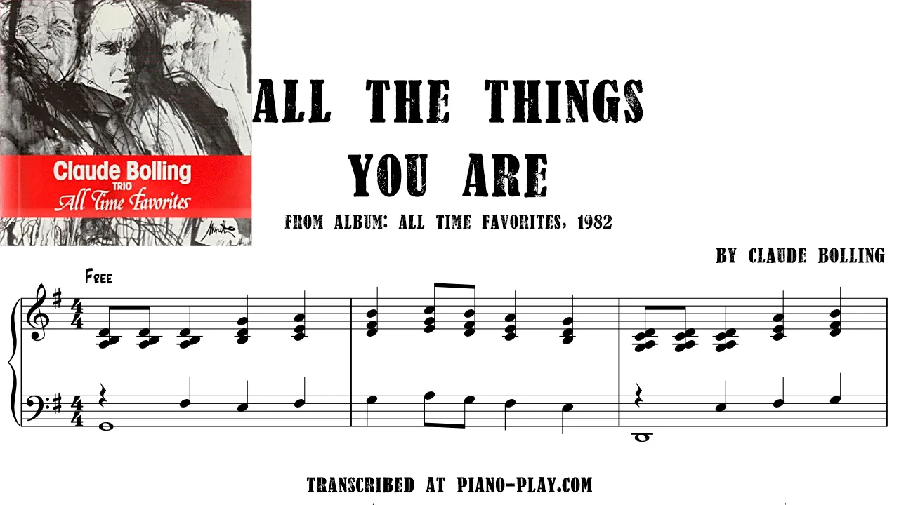 Claude Bolling - All The Things You Are Full Transcription Sample