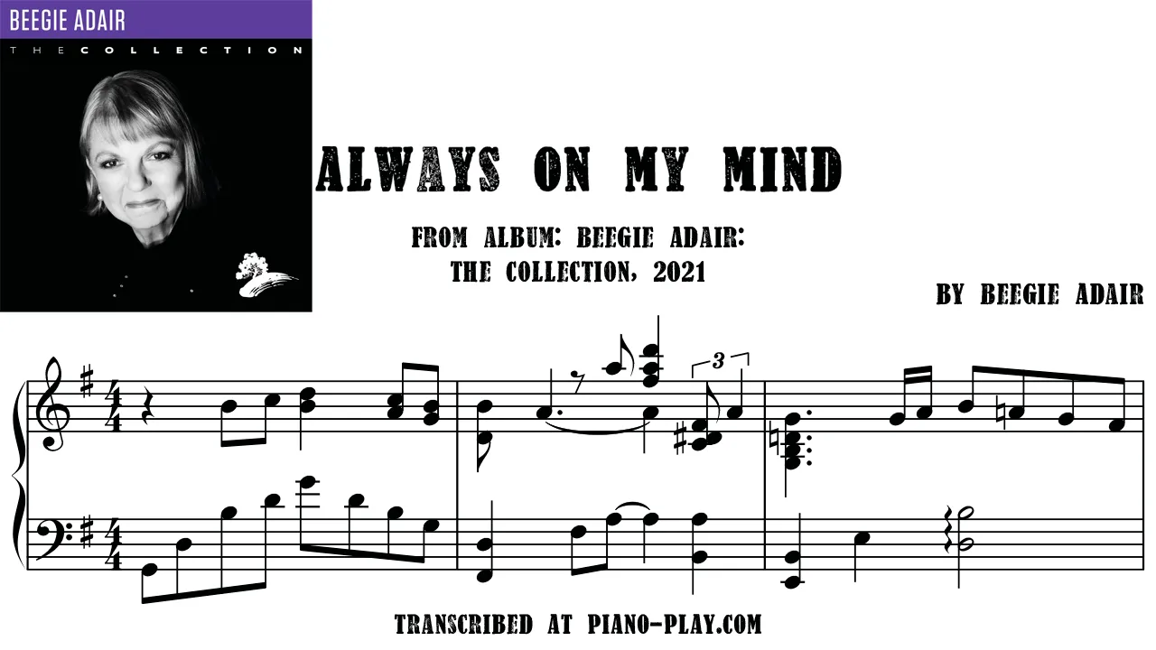 Beegie Adair - Always On My Mind Full Transcription Sample
