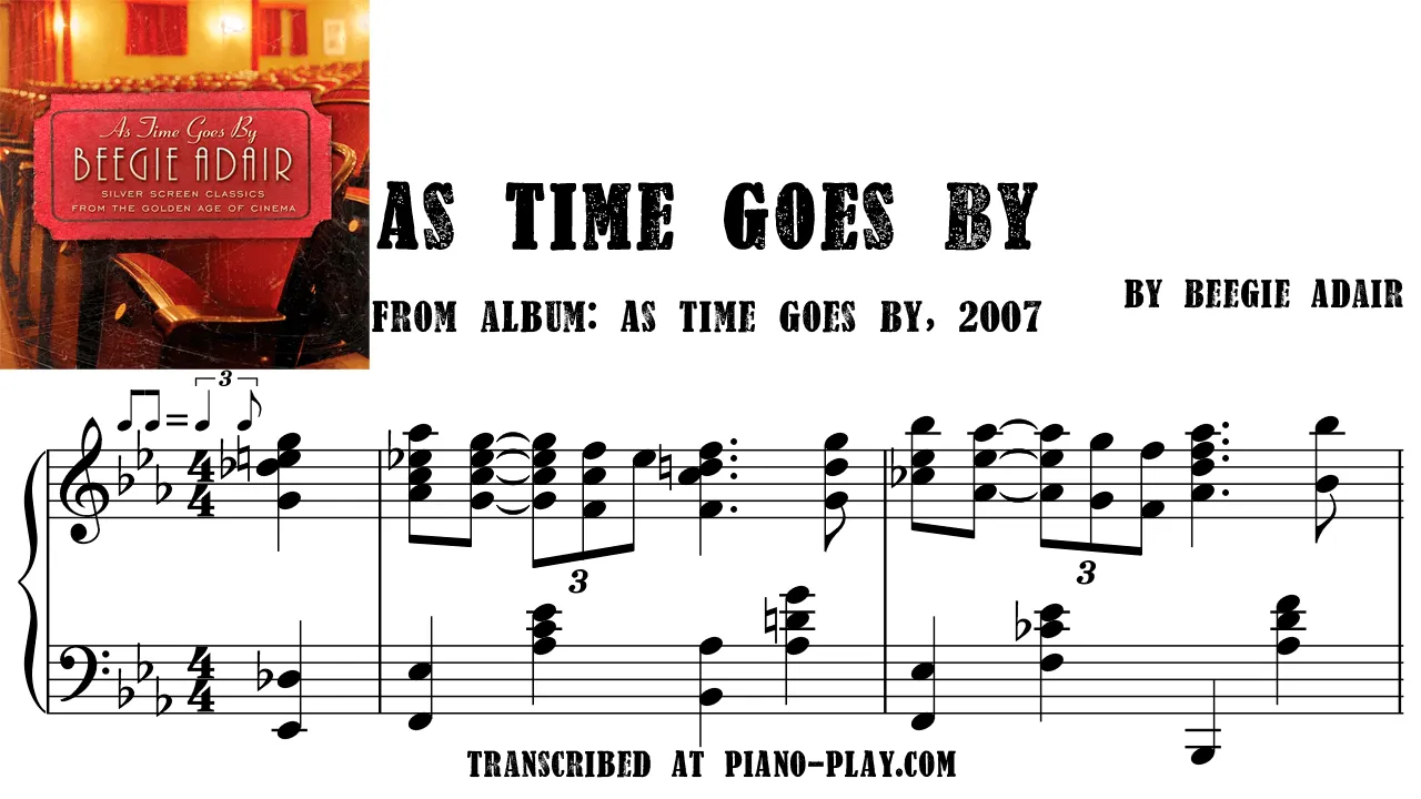 Beegie Adair - As Time Goes By Full Transcription Sample
