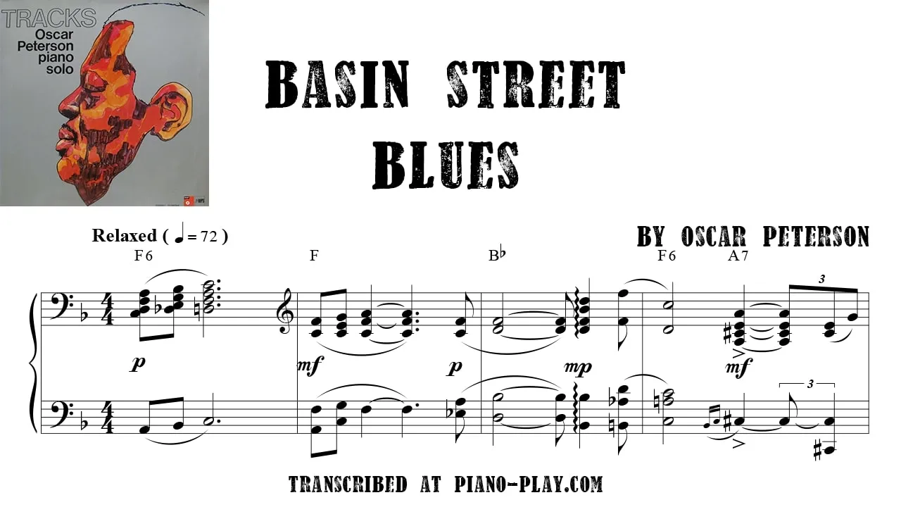 Oscar Peterson - Basin street blues Full Transcription Sample