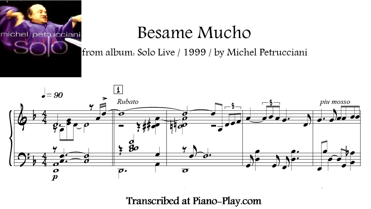 Michel Petrucciani - Besame Mucho Full Transcription Sample