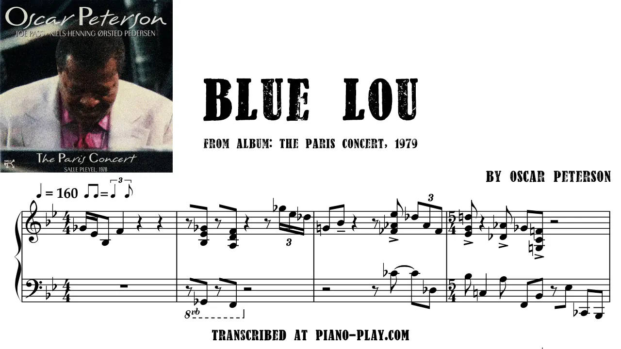Oscar Peterson - Blue Lou Full Transcription Sample