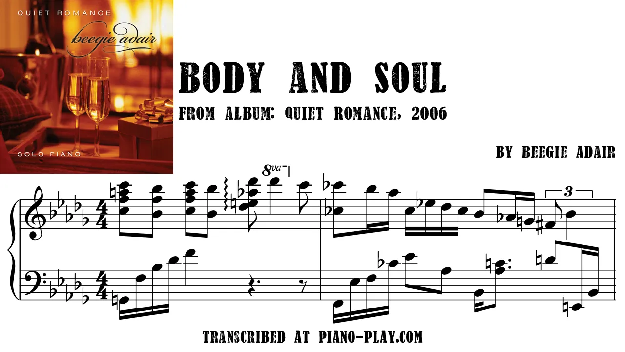 Beegie Adair - Body and Soul Full Transcription Sample