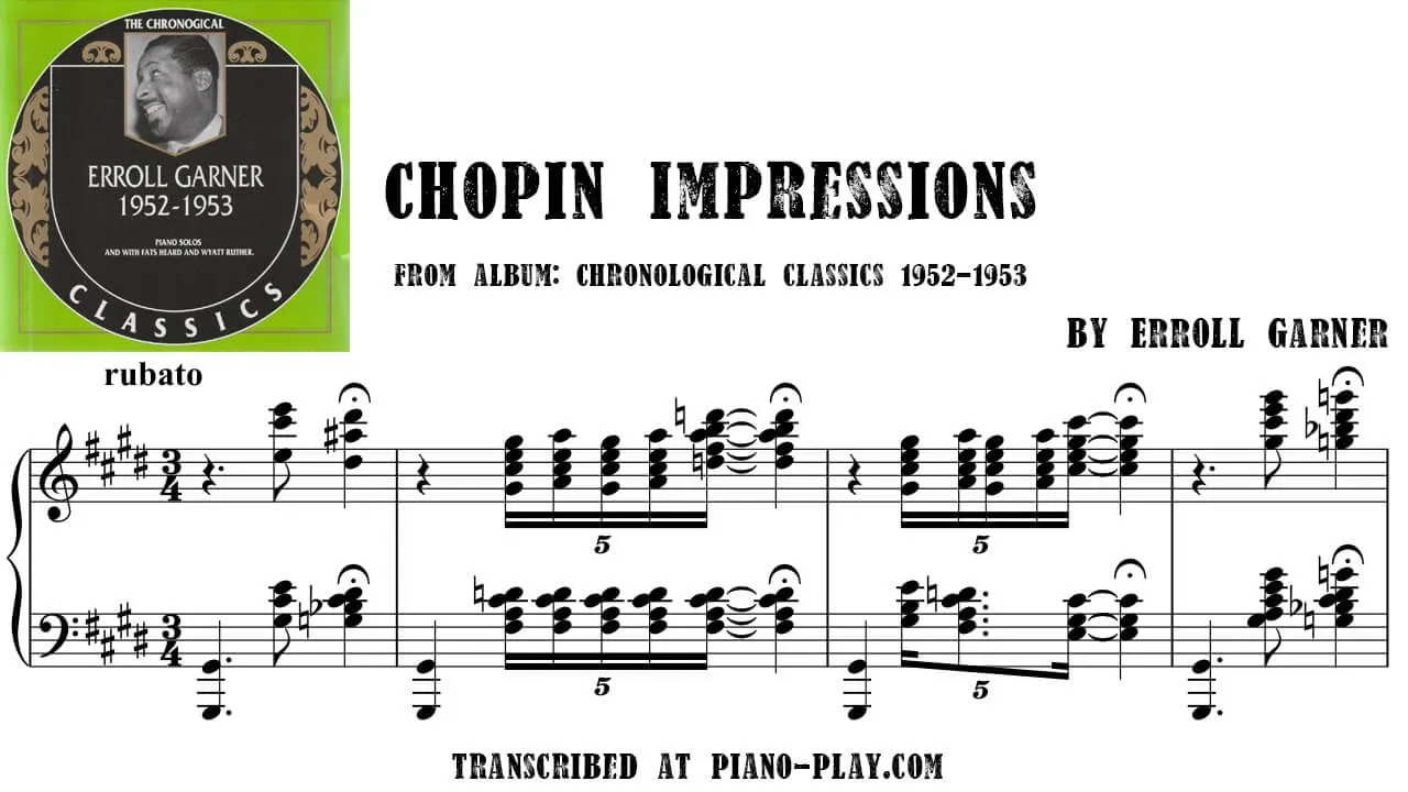 Erroll Garner - Chopin impressions Full Transcription Sample