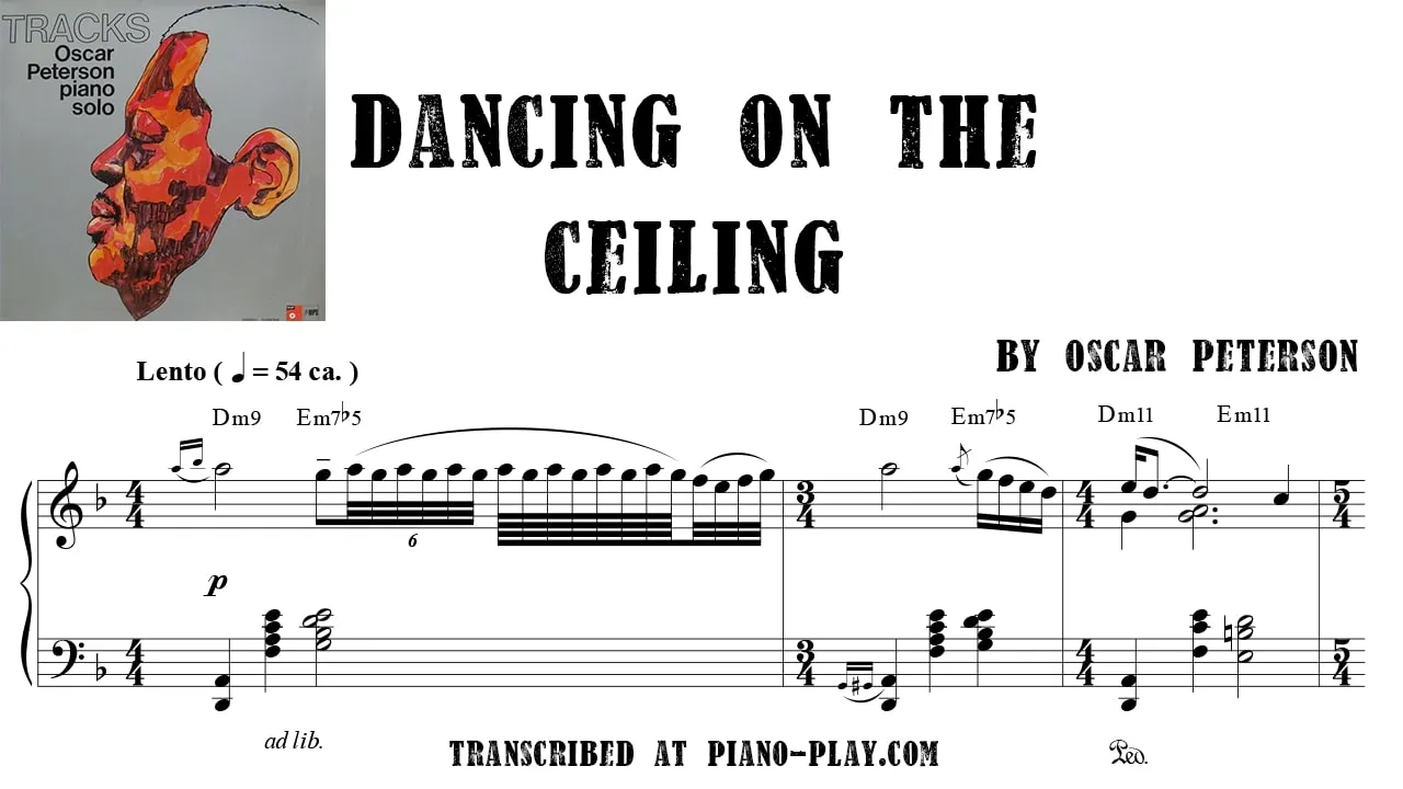 Oscar Peterson - Dancing on the ceiling Full Transcription Sample