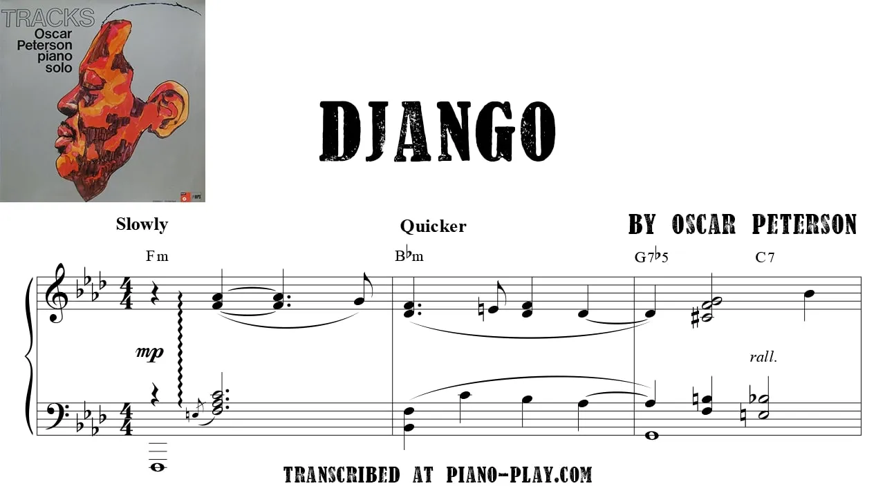 Oscar Peterson - Django Full Transcription Sample