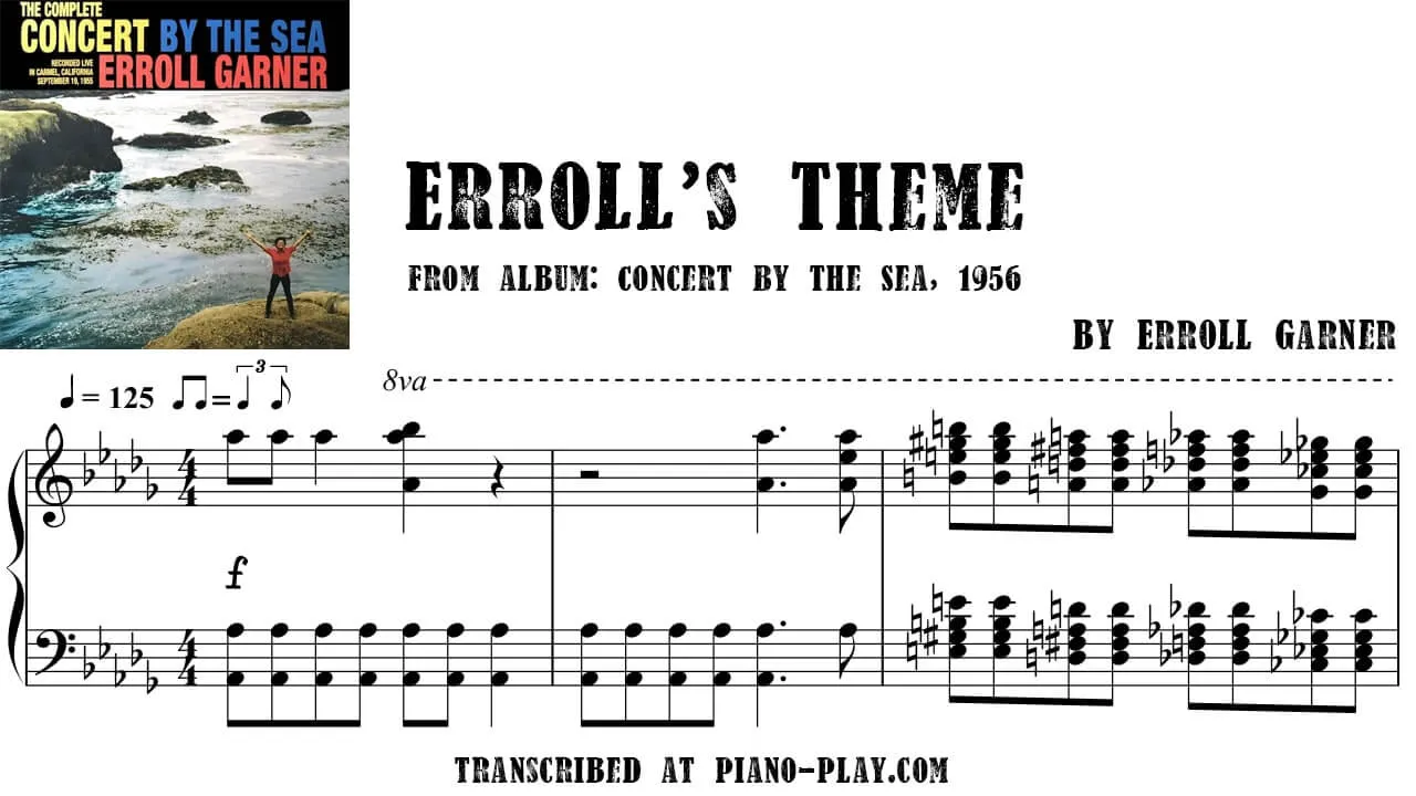Erroll Garner - Erroll's theme Full Transcription Sample