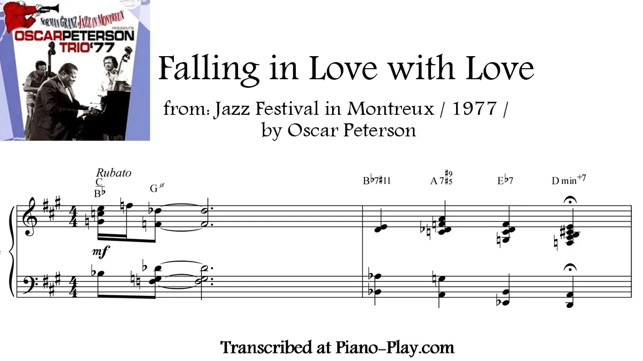 Oscar Peterson - Falling in love with love Full Transcription Sample