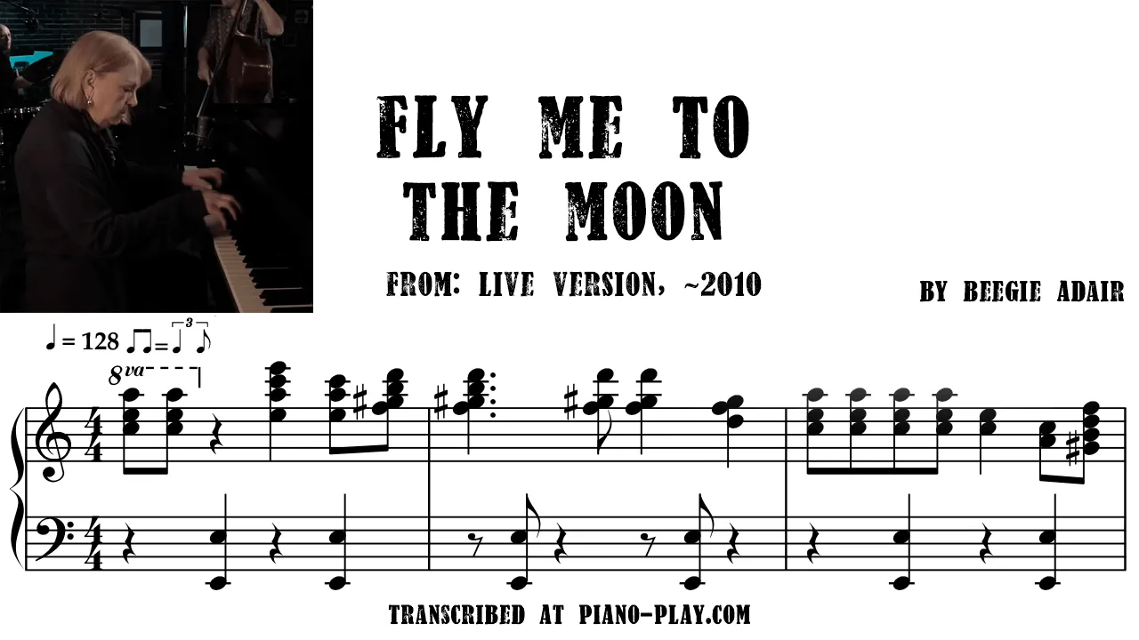 Beegie Adair - Fly Me To The Moon Full Transcription Sample