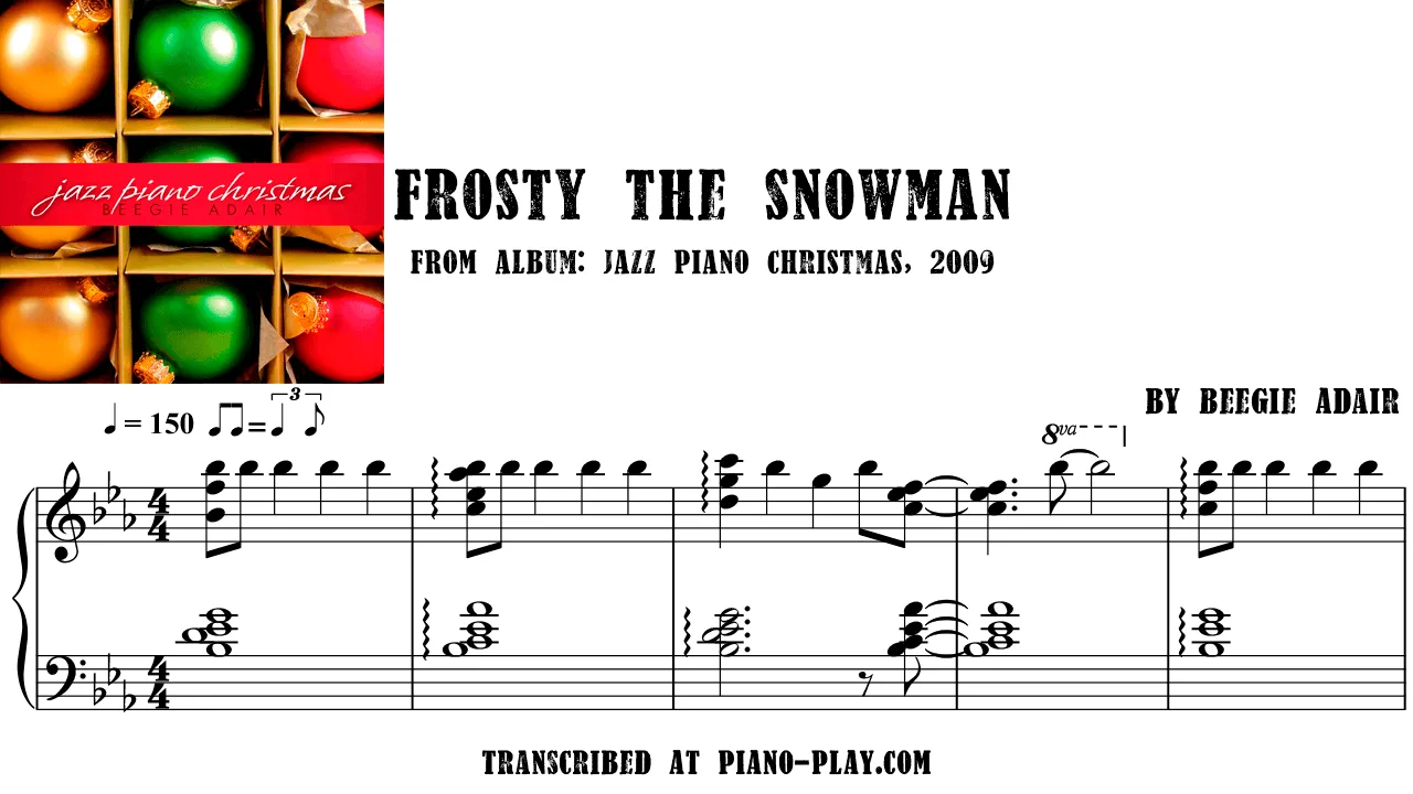 Beegie Adair - Frosty The Snowman Full Transcription Sample