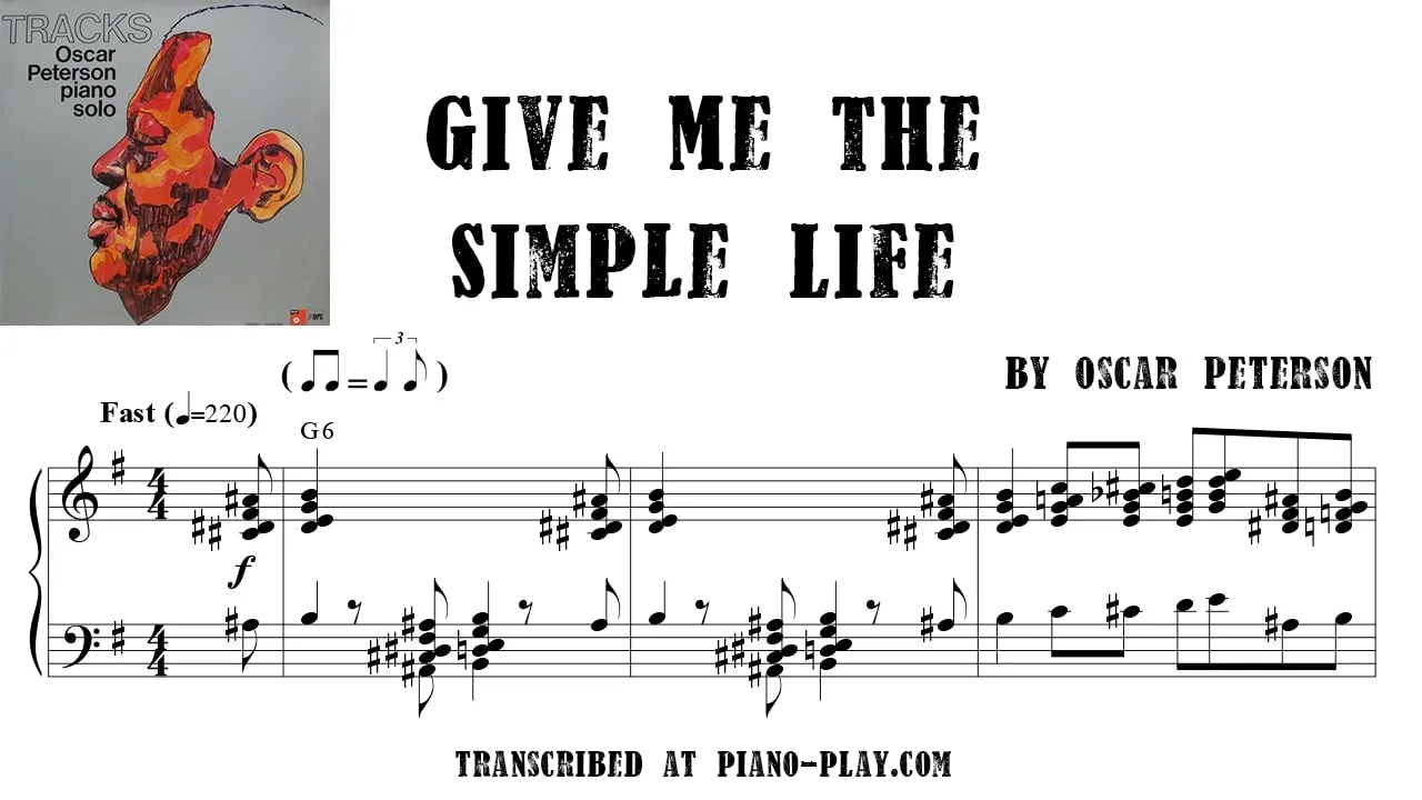 Oscar Peterson - Give me the simple life Full Transcription Sample