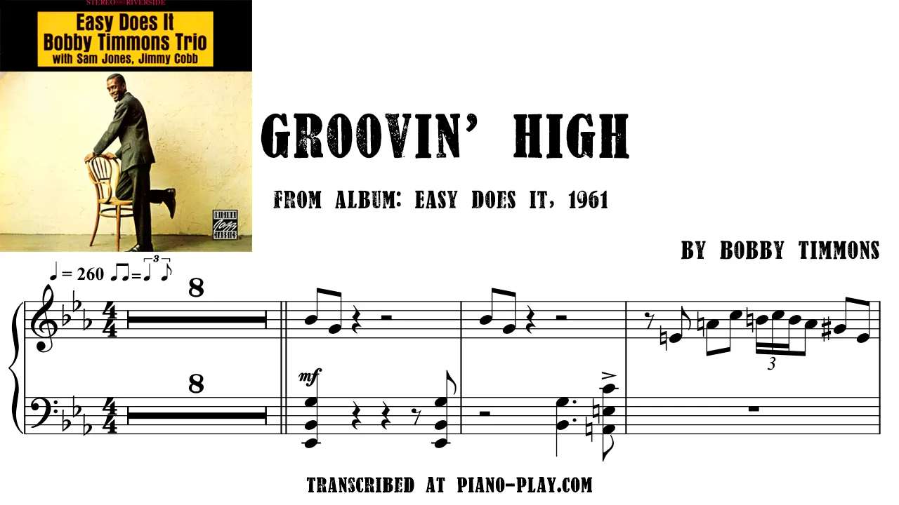 Bobby Timmons - Groovin' High Transcription