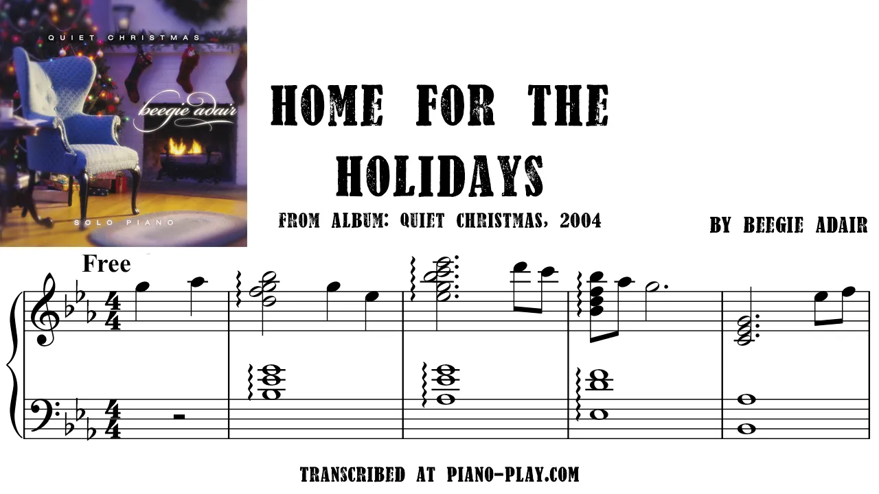 Beegie Adair - Home For The Holidays Full Transcription Sample