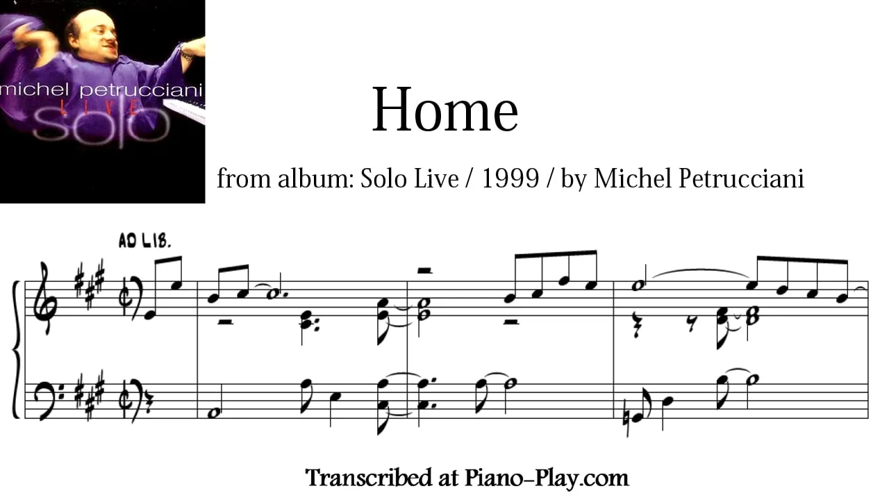 Michel Petrucciani - Home Full Transcription Sample