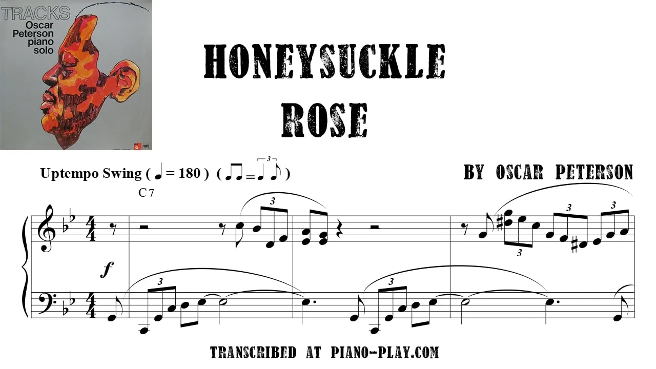 Oscar Peterson - Honeysuckle rose Full Transcription Sample