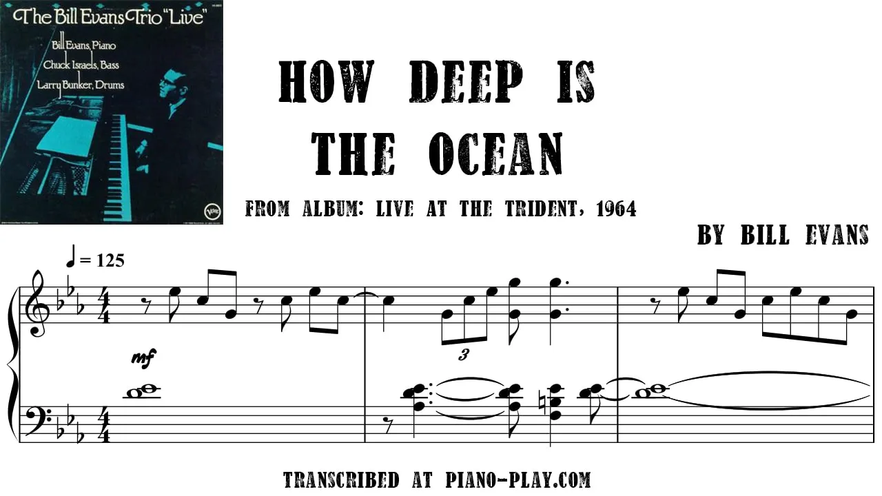 Bill Evans - How deep is the ocean Full Transcription Sample