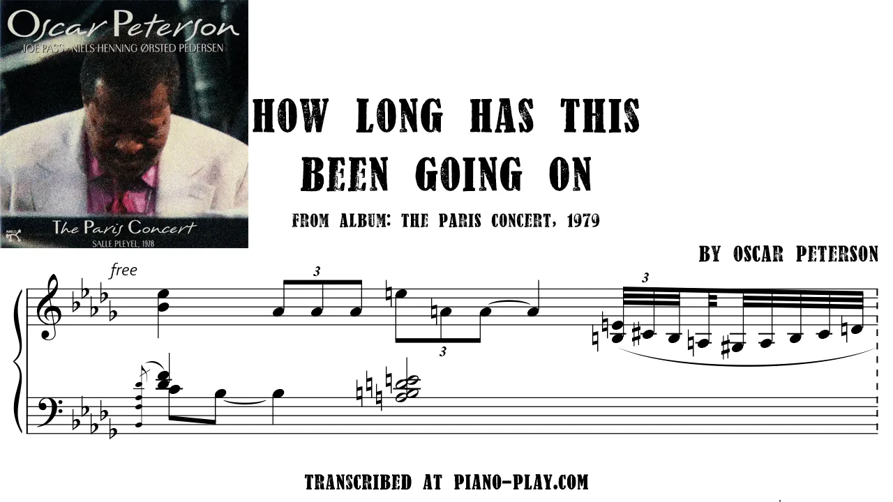 Oscar Peterson - How Long Has This Been Going On Full Transcription Sample