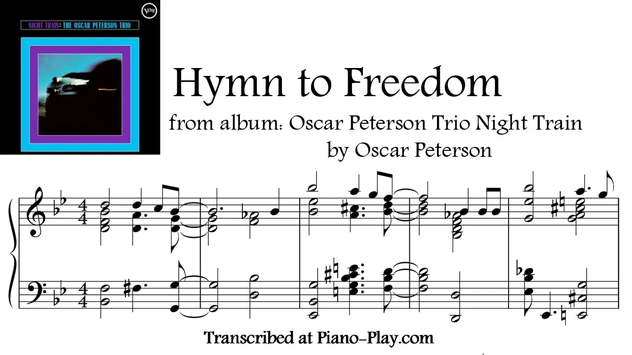 Oscar Peterson - Hymn to freedom Full Transcription Sample