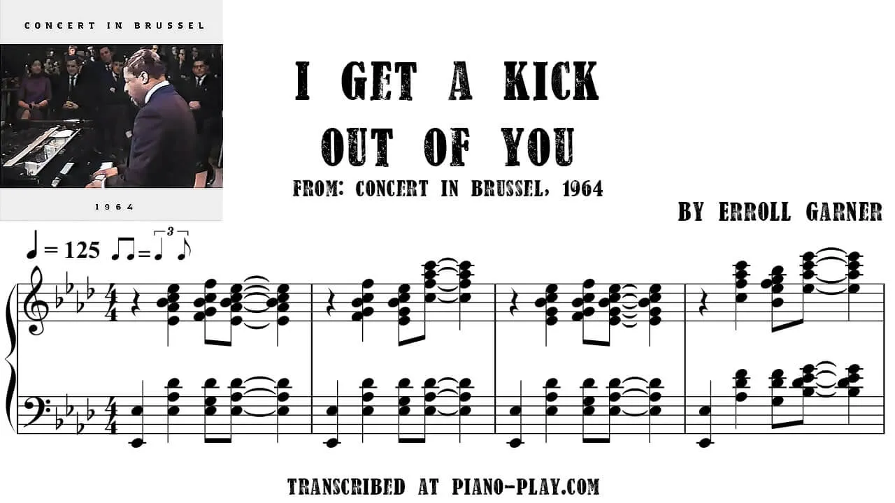 Erroll Garner - I get a kick out of you Full Transcription Sample