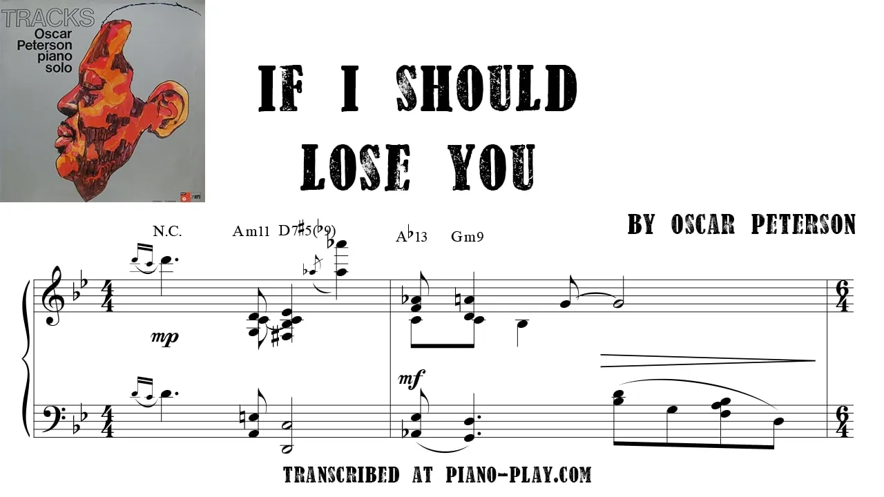 Oscar Peterson - If i should lose you Full Transcription Sample