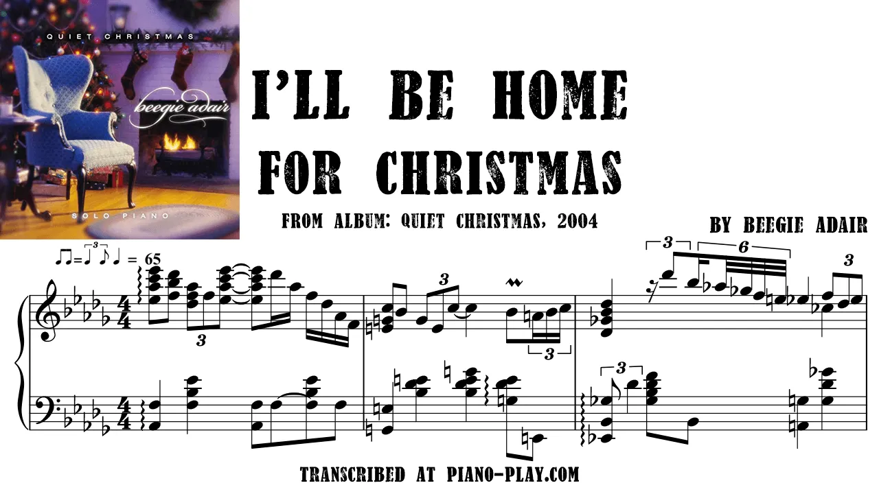 Beegie Adair - I'll Be Home For Christmas Full Transcription Sample