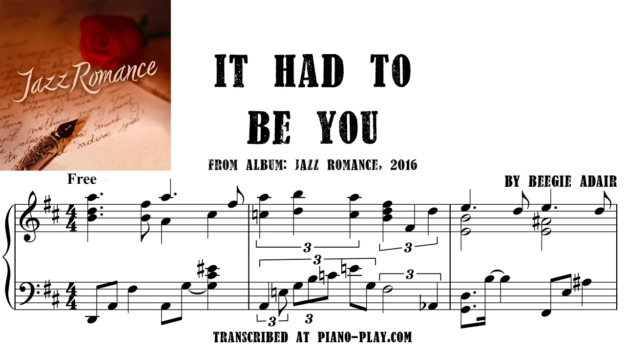 Beegie Adair - It Had To Be You Full Transcription Sample