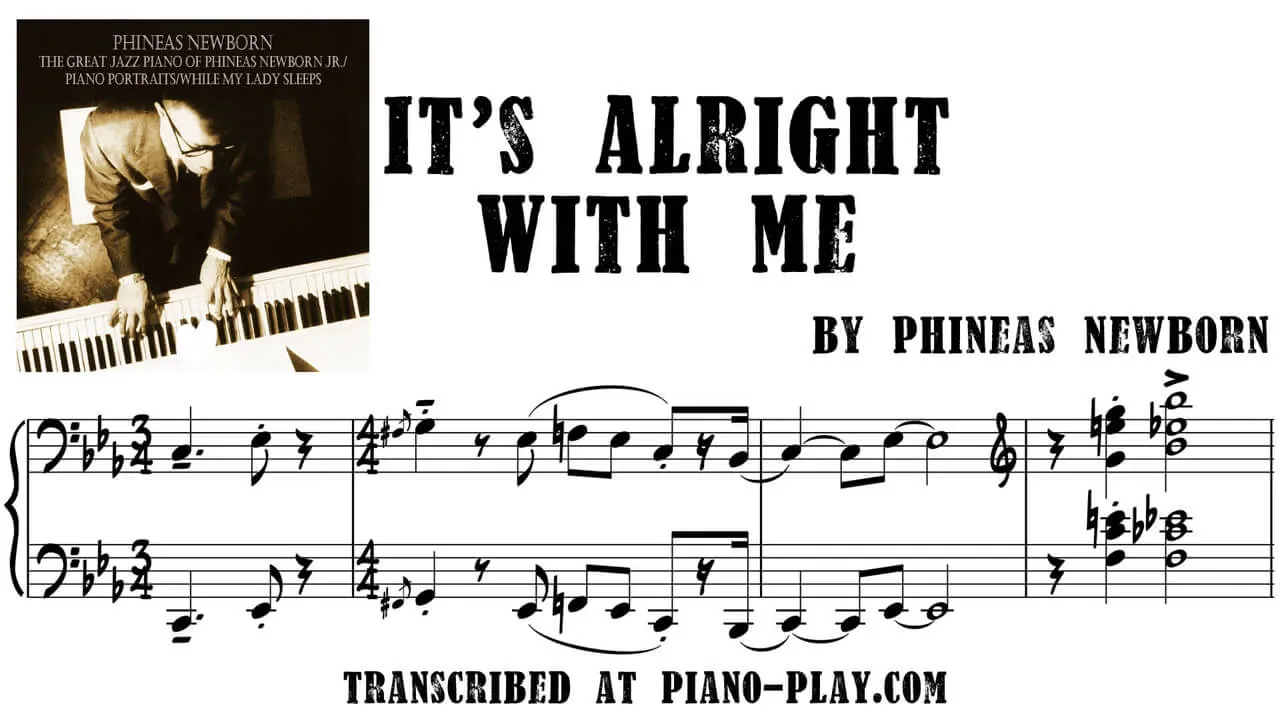 Phineas Newborn - It's Alright With Me Transcription