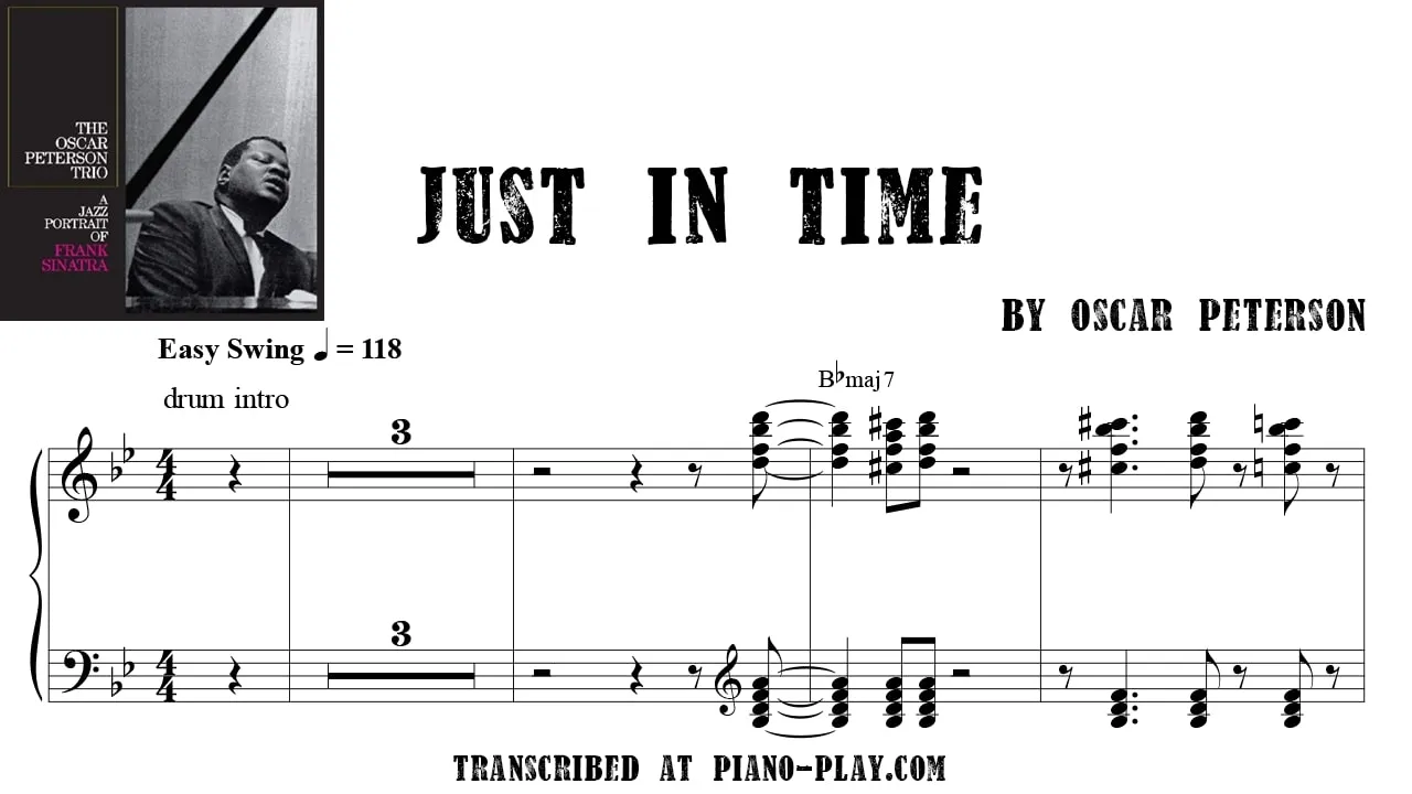 Oscar Peterson - Just in time Full Transcription Sample