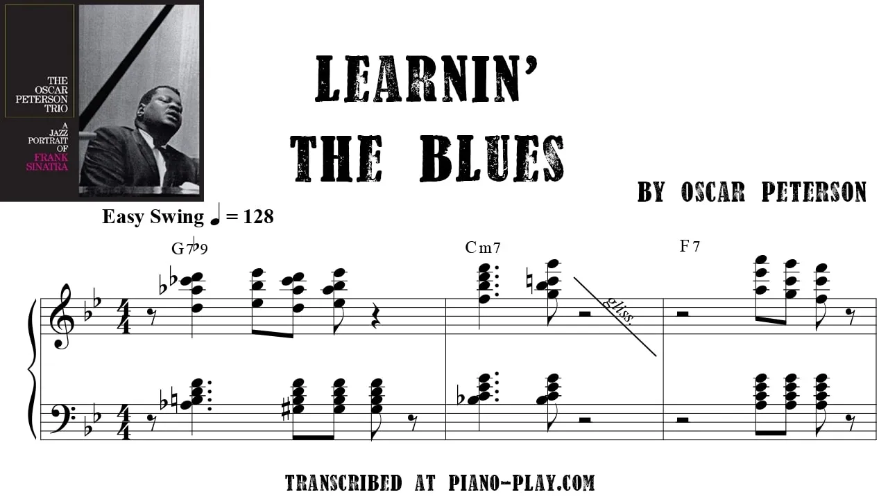 Oscar Peterson - Learnin' the blues Full Transcription Sample