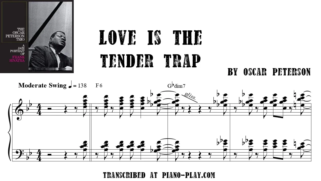 Oscar Peterson - Love is the tender trap Full Transcription Sample