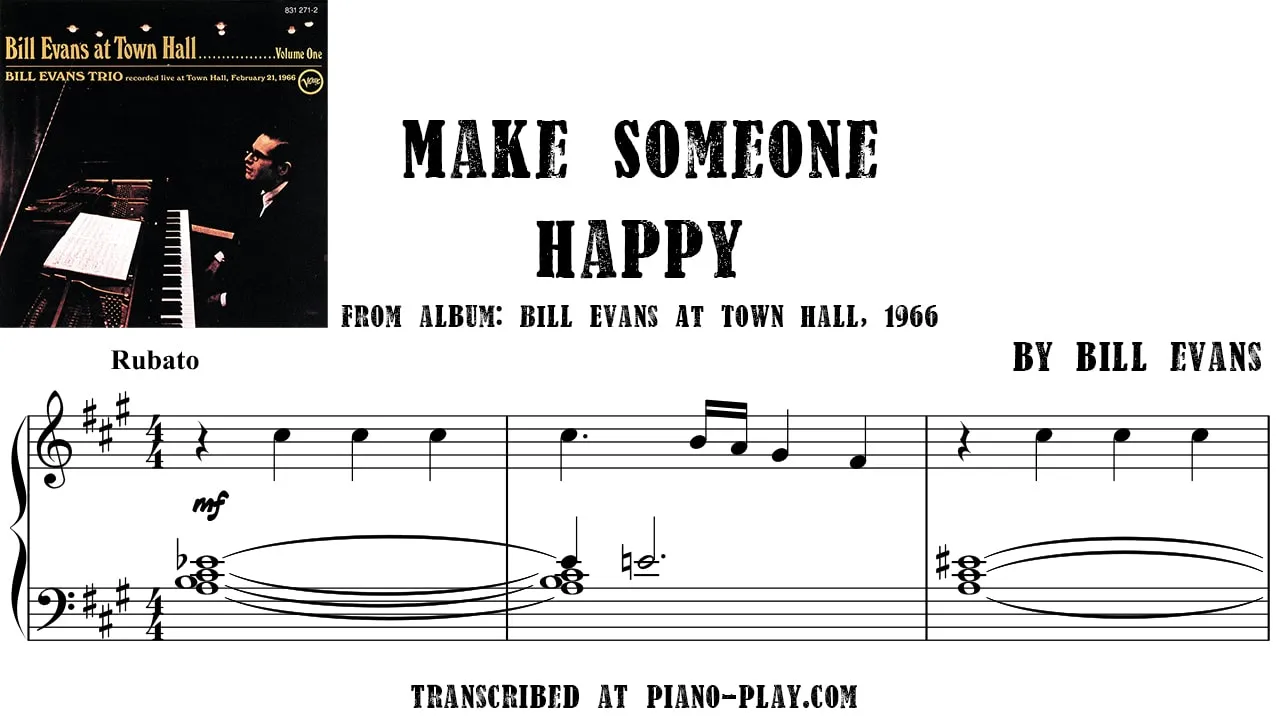 Bill Evans - Make someone happy Full Transcription Sample
