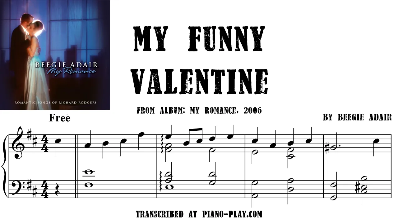Beegie Adair - My Funny Valentine Full Transcription Sample