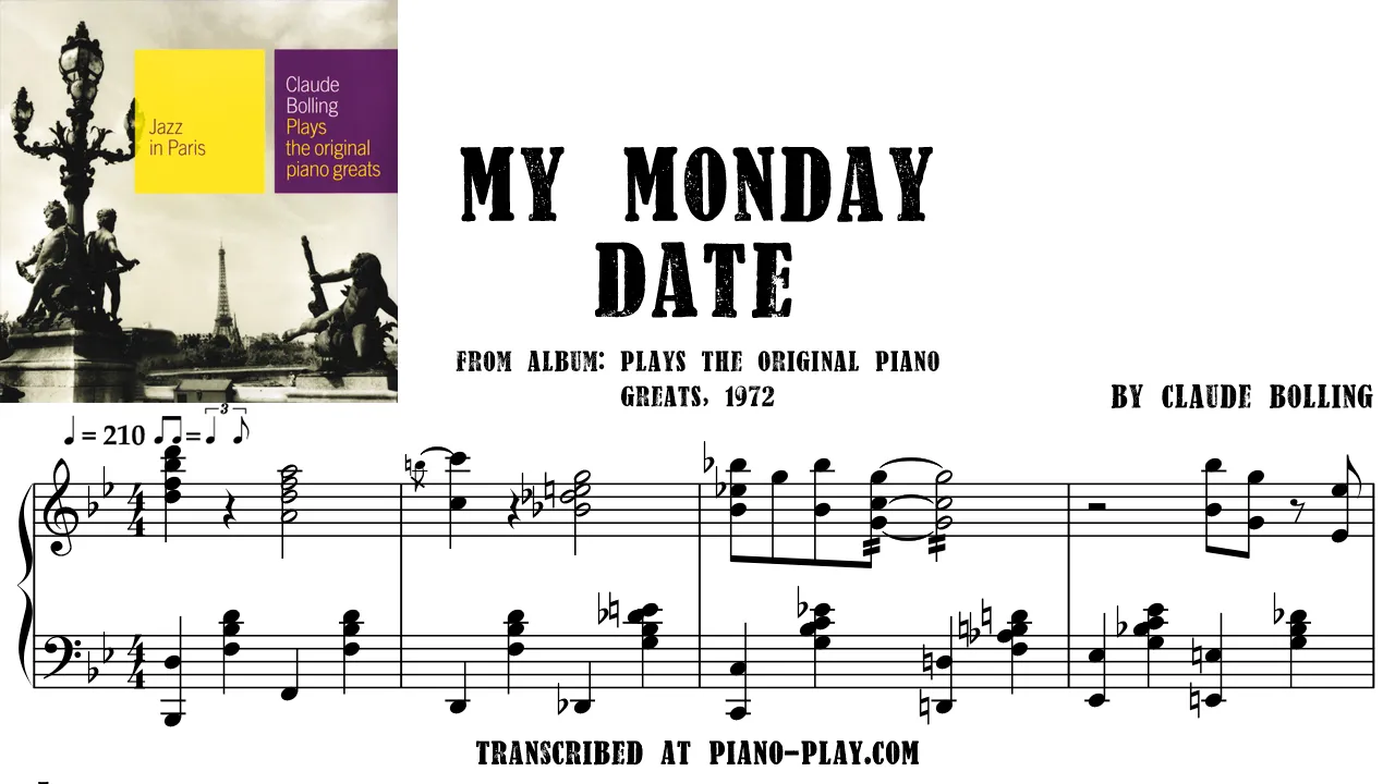 Claude Bolling - My Monday Date Transcription
