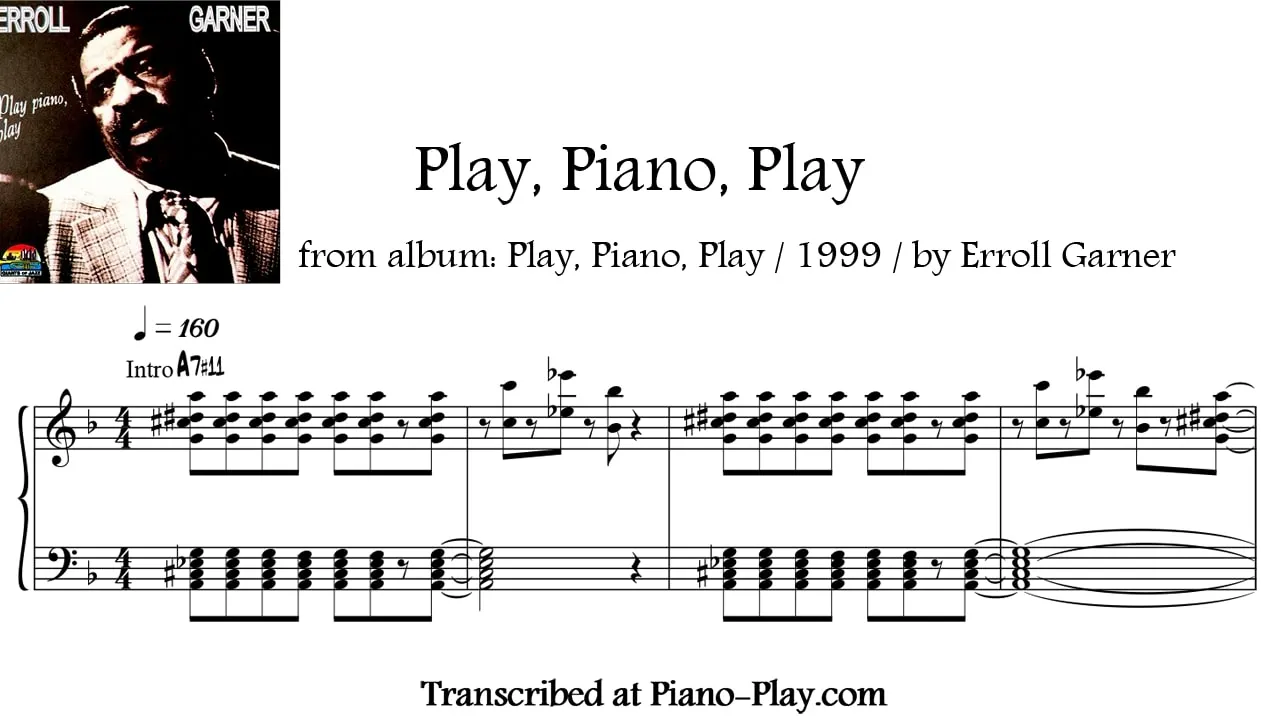 Erroll Garner - Play piano play Full Transcription Sample