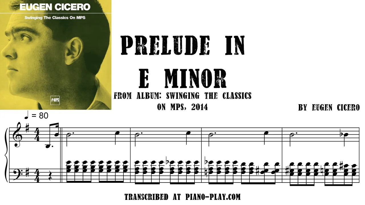 Eugen Cicero - Prelude in E Minor Transcription