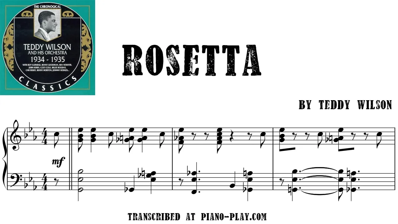 Teddy Wilson - Rosetta Full Transcription Sample