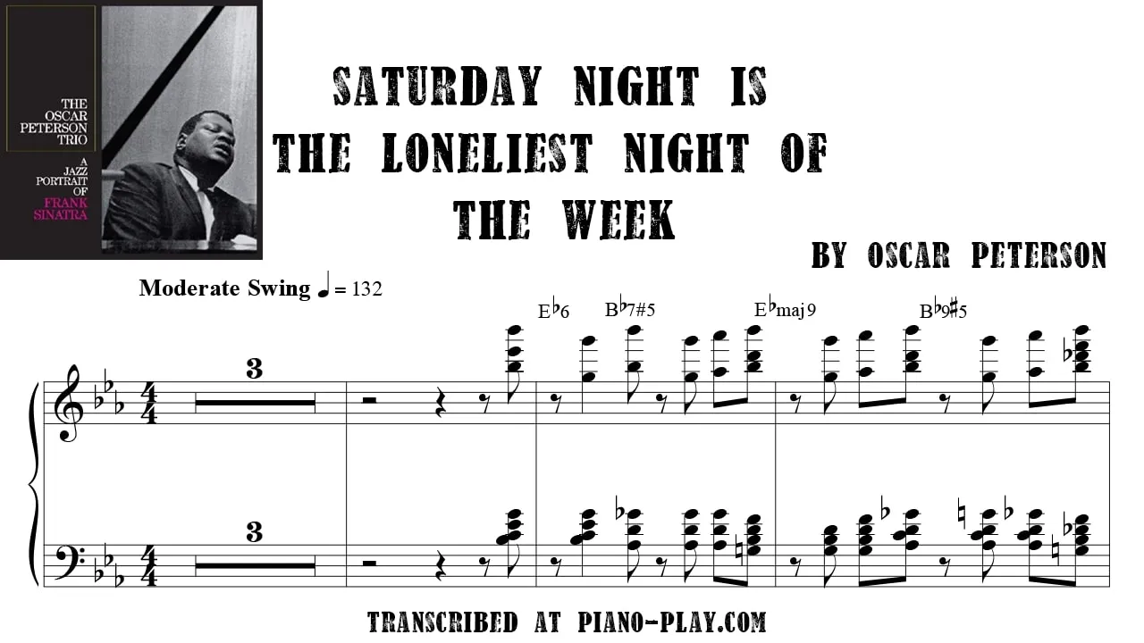 Oscar Peterson - Saturday night is the loneliest night of the week Full Transcription Sample