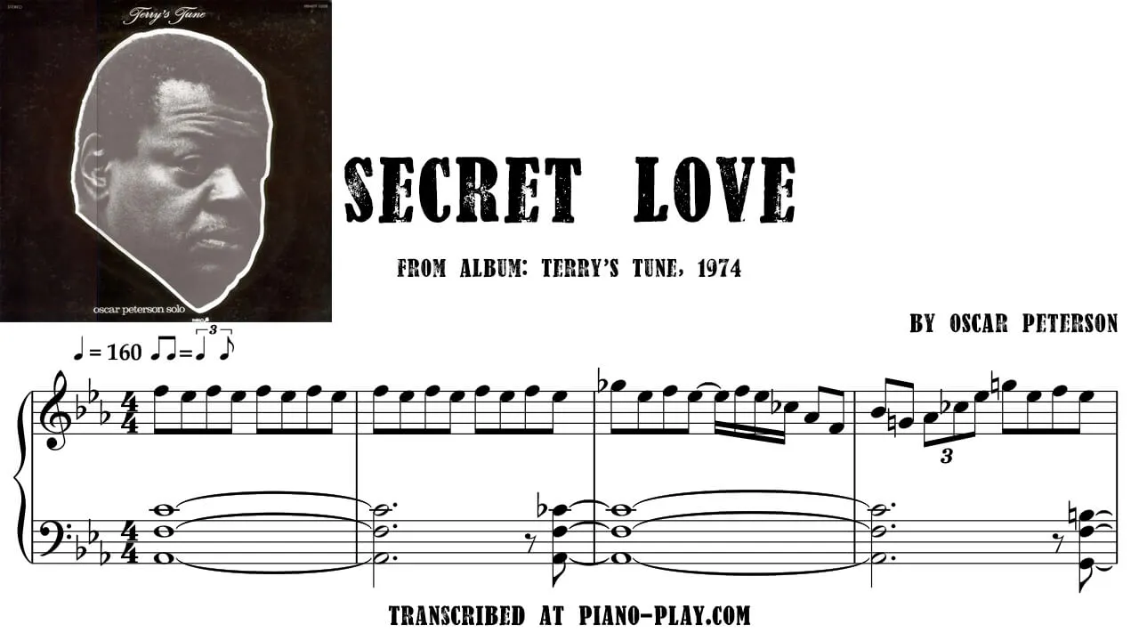 Oscar Peterson - Secret love Full Transcription Sample