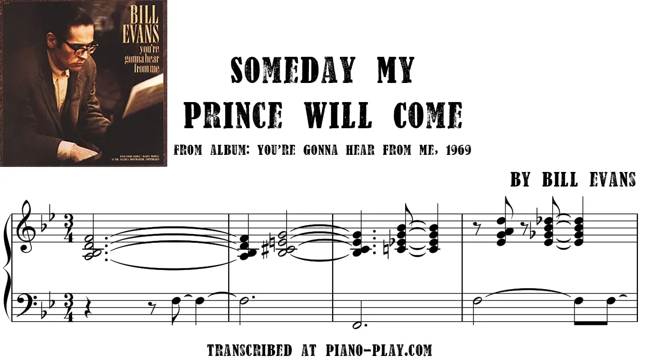 Bill Evans - Someday My Prince Will Come Full Transcription Sample