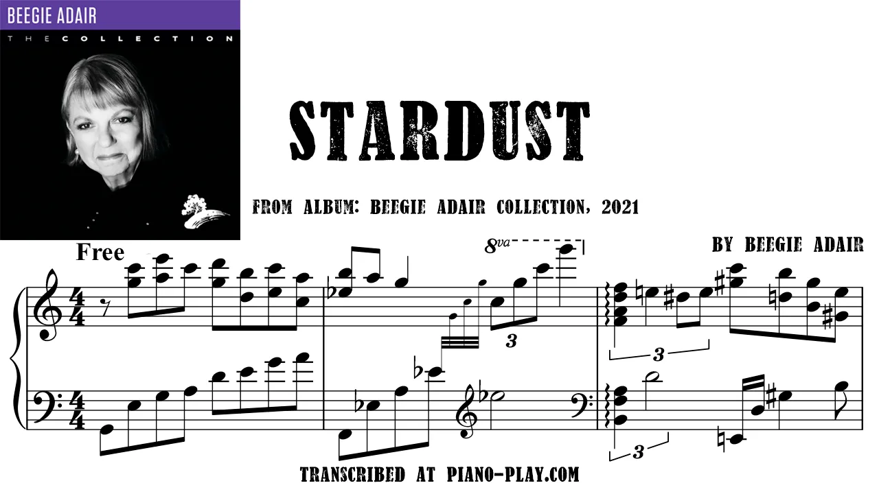 Beegie Adair - Stardust Full Transcription Sample